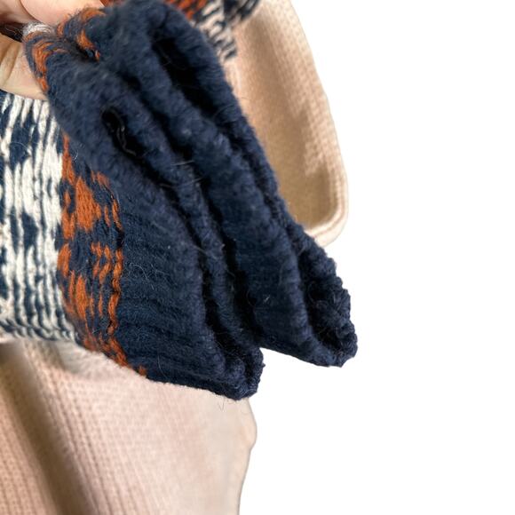 Madewell NEW Brookdale Fair Isle Turtleneck Sweater Alpaca Cream Navy Orange XXL - Picture 9 of 15